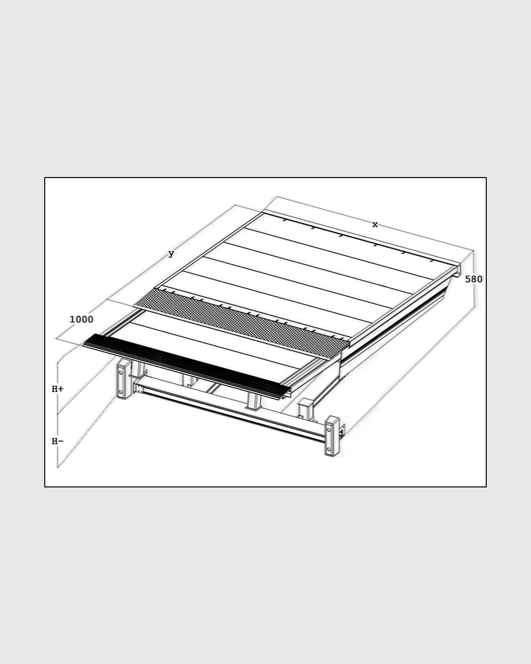 Rysunek techniczny aluminiowego pomostu teleskopowego TSL.ALL